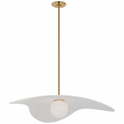 Kingsley 35" Tri Pendant - Antique Brass W/ Matte White Shade