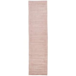 Yamir Handmade Solid Pink Runner Rug (3'X12')