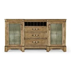 Plank Low Cabinet & Wine Rack With Strap Handles