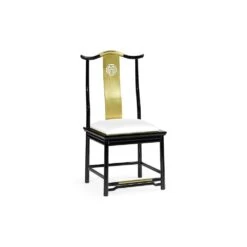 Fusion Black Gloss & Brass Dining Side Chair