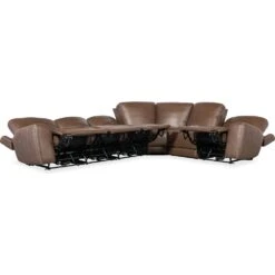 Beacon 6 Piece Sectional With Power Recline & Power Headrest (Configuration 3) - Brown