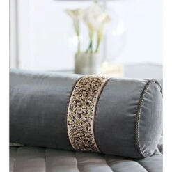 Nereida Embroidered Trim Bolster -France and Son Store bol 444 3b