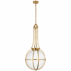 Ellie Large Captured Globe Pendant - Antique Brass