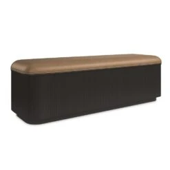 Adoration Fluted Storage Bench With Leather Seat