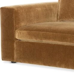 Vann Bench Seat 91" Sofa - Ochre Mohair -France and Son Store closeup