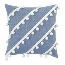 Jolly Diagonal Trim Decorative Pillow