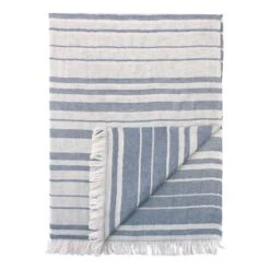 Ron Striped Throw In Blue