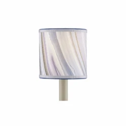 Marble Lavender Paper Drum Chandelier Shade
