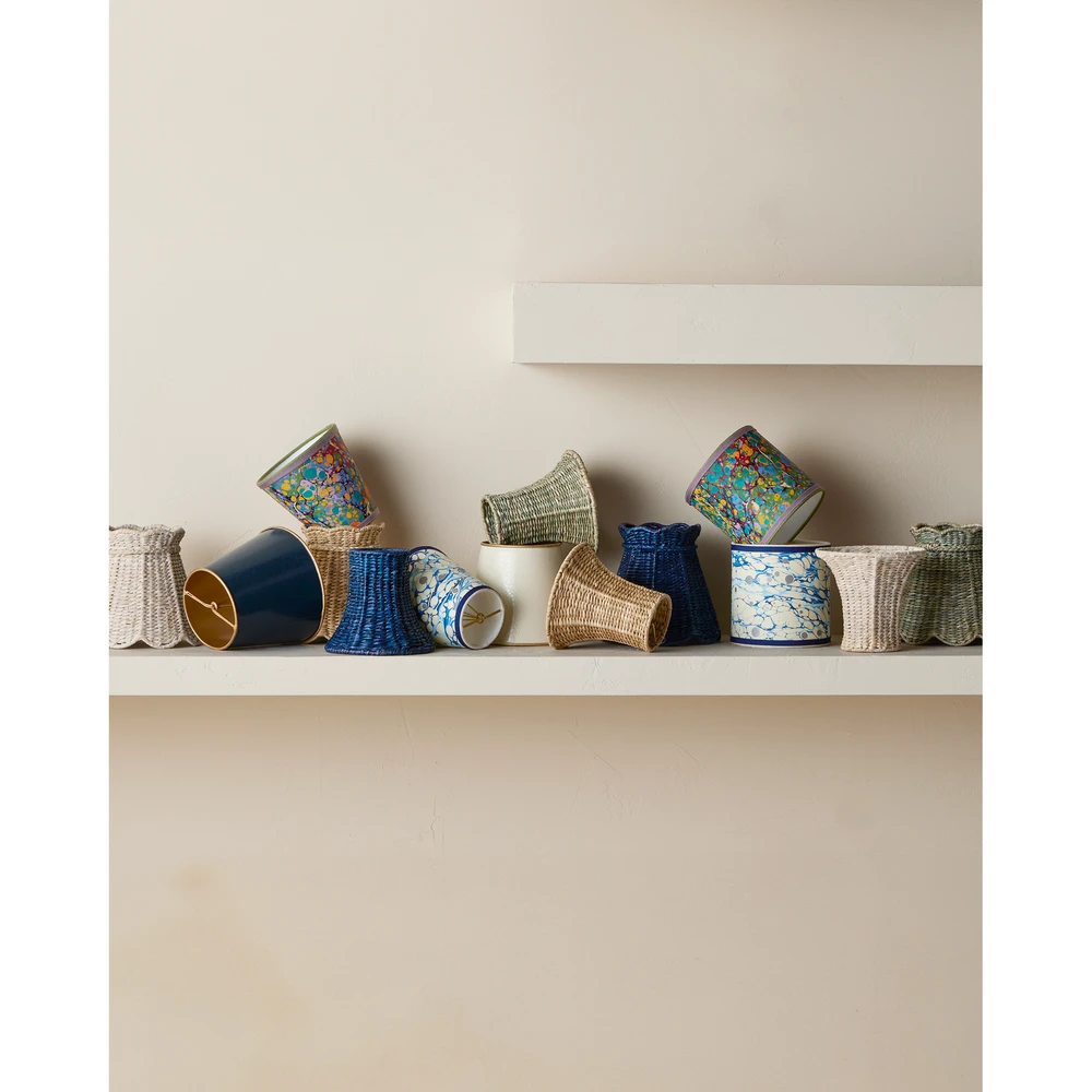 Marble Blue Lace Paper Tapered Chandelier Shade 8 Marble Blue Lace Paper Tapered Chandelier Shade - Image 6