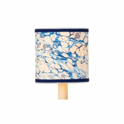 Marble Blue Lace Paper Drum Chandelier Shade
