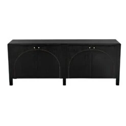 Noir Weston 79" Sideboard - Hand Rubbed Black With Light Brown Trim -France and Son Store gcon386hb 3 lg
