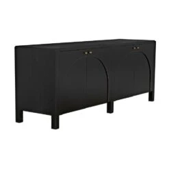 Noir Weston 79" Sideboard - Hand Rubbed Black With Light Brown Trim -France and Son Store gcon386hb 5 lg