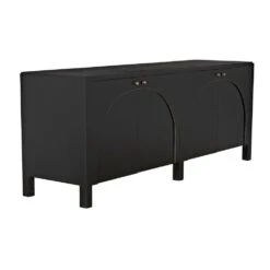 Noir Weston 79" Sideboard - Hand Rubbed Black With Light Brown Trim -France and Son Store gcon386hb 6 lg