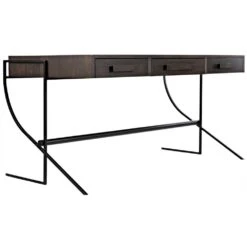 Noir Frank Desk - Ebony Walnut With Steel -France and Son Store gdes181eb 5 lg