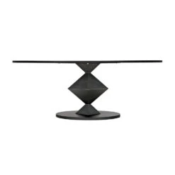 Noir Katana Oval Dining Table - Black Metal -France and Son Store gtab565mtb 2 lg