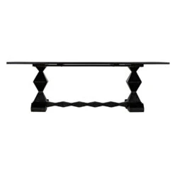 Noir Madeira Dining Table - Hand Rubbed Black -France and Son Store gtab577hb 2 lg