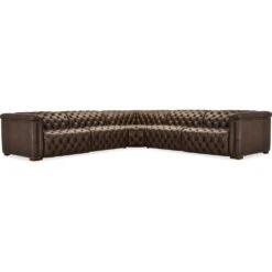 Vanguard Deux 5 Seat Sectional With Four Power Recliners And Six Power Headrests - Brown