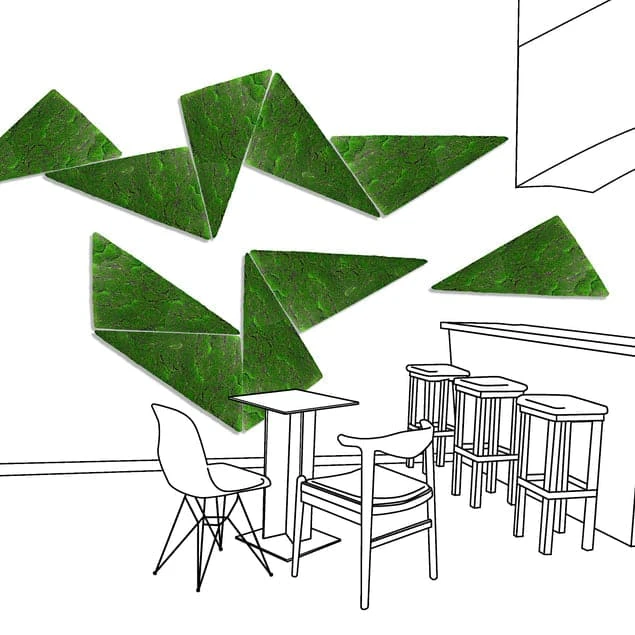 Green Wall, Triangle - Set Of 2 4 Green Wall, Triangle - Set Of 2 - Image 2
