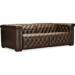 Savion Deux LAF/RAF 2 Over 2 Sofa With Power Recliners And Power Headrests - Brown