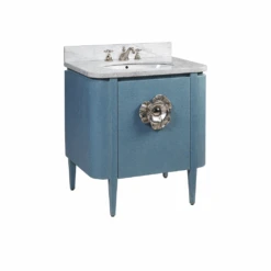 Briallen 30" Blue Linen Vanity With Oval Undermount Sink