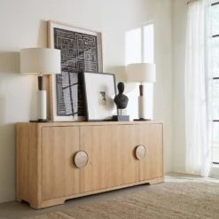 Retreat Entertainment 2-Shelf Credenza - Light Wood -France and Son Store iul06giik1dsoiqjyscb