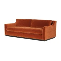 Sophia Slope Arm Mohair Sofa With Bench Seat - Cinnamon/Ebony 9 Sophia Slope Arm Mohair Sofa With Bench Seat - Cinnamon/Ebony -France and Son Store jasminesofaweb