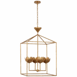 Eduardo Large Open Cage Lantern - Gold Leaf
