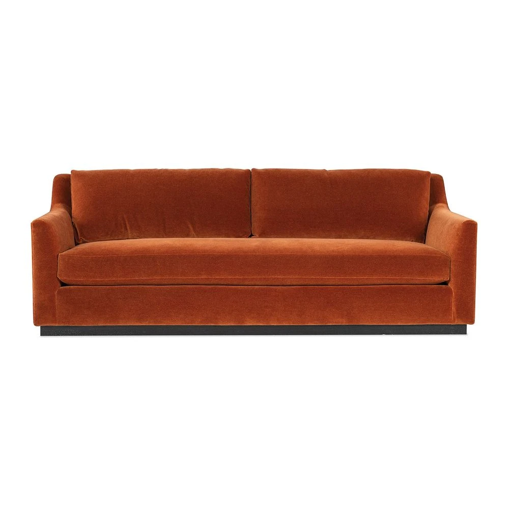 Sophia Slope Arm Mohair Sofa With Bench Seat - Cinnamon/Ebony 3 Sophia Slope Arm Mohair Sofa With Bench Seat - Cinnamon/Ebony