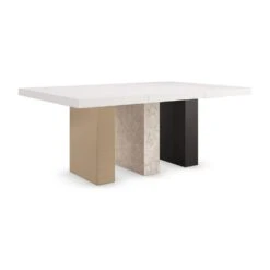 Harmony Dark Dining Table - Brown, Grey, Bronze, White 18 Harmony Dark Dining Table - Brown, Grey, Bronze, White -France and Son Store m142 022 203 1 leaf