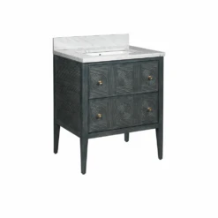 Santos 28" Vintage Navy Vanity With Rectangular Undermount Sink -France and Son Store olnzvzvucrwmdx2f6vix