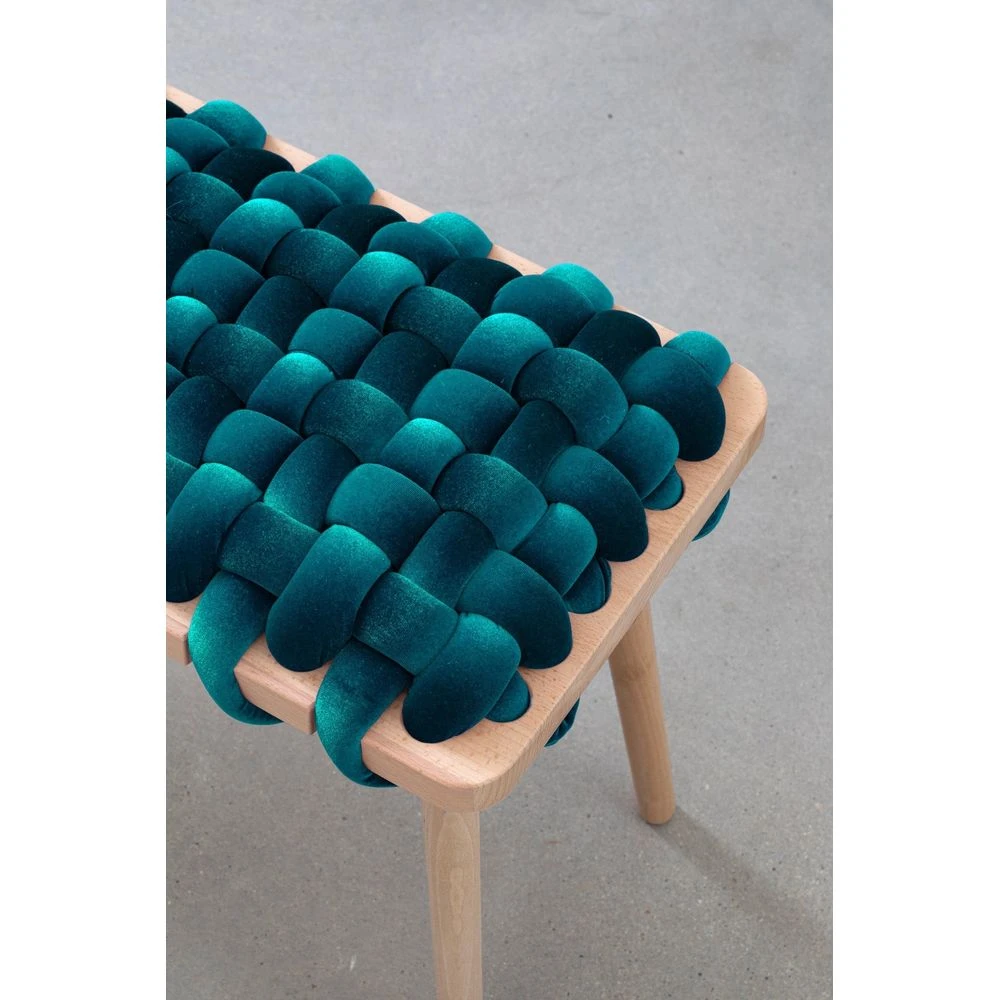Petrol Velvet Woven Bench 3 Petrol Velvet Woven Bench