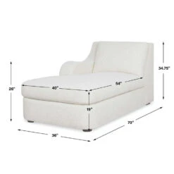 Dirk Chaise, Left Arm Facing - Snuggle Vanilla -France and Son Store r23863 lc 0229 7