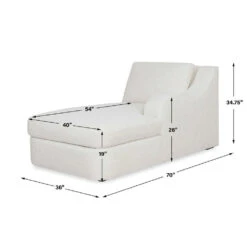 Dirk Chaise, Right Arm Facing - Snuggle Vanilla -France and Son Store r23863 rc 0229 7