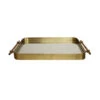 Saratoga - Rounded Edge Tray In Antique Brass With Horn Handles And Inset Mirror -France and Son Store saratoga br 78978.1538509680 a165322f 2097 4bbe b6cd 00805c823d73