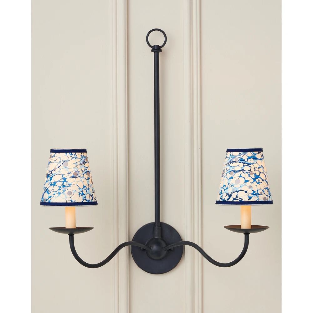 Marble Blue Lace Paper Tapered Chandelier Shade 9 Marble Blue Lace Paper Tapered Chandelier Shade - Image 7
