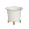 Cachepot, White And Gold, Small Set Of 2 -France and Son Store small white cachepot b97b23f1 e0a7 4404 b2fb 8ec9c33500df