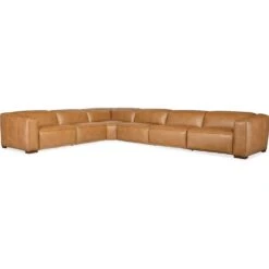 Fresco 6 Seat Sectional 3-Power Recline & Power Headrest - Brown