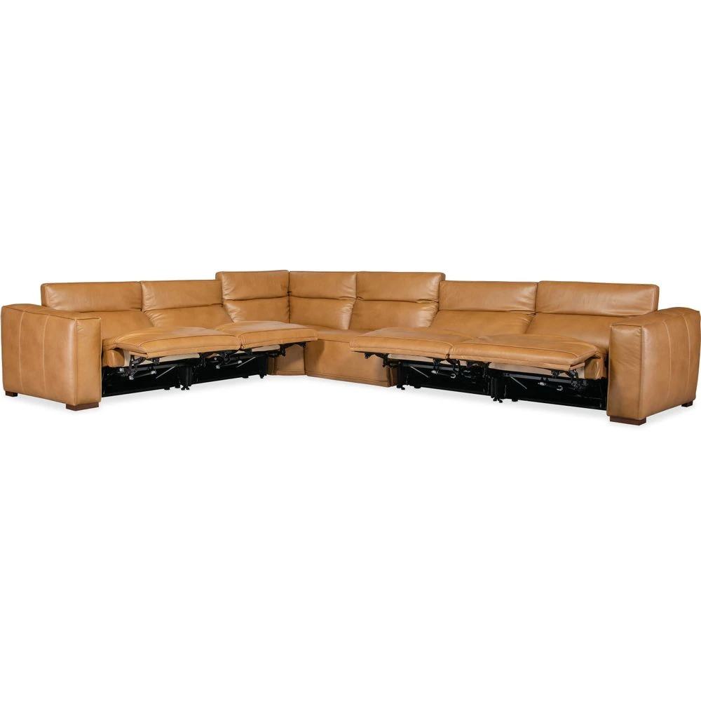 Fresco 6 Seat Sectional 4-Power Recline & Power Headrest - Brown 5 Fresco 6 Seat Sectional 4-Power Recline & Power Headrest - Brown - Image 3