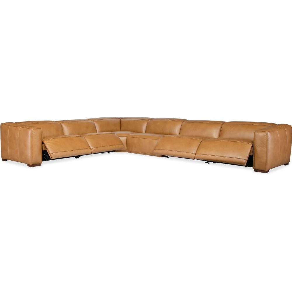 Fresco 6 Seat Sectional 4-Power Recline & Power Headrest - Brown 6 Fresco 6 Seat Sectional 4-Power Recline & Power Headrest - Brown - Image 4