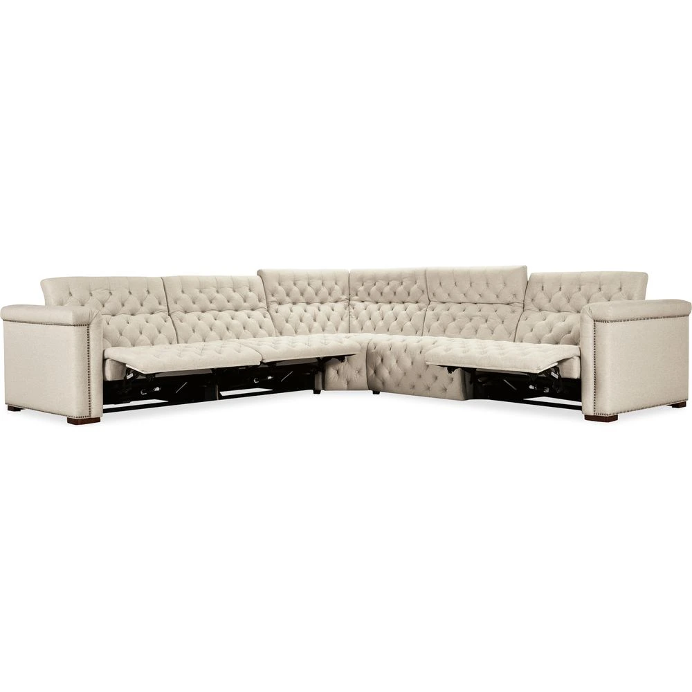 Savion Deux 5 Seat Sectional With Four Power Recliners And Six Power Headrests - Beige 7 Savion Deux 5 Seat Sectional With Four Power Recliners And Six Power Headrests - Beige - Image 5