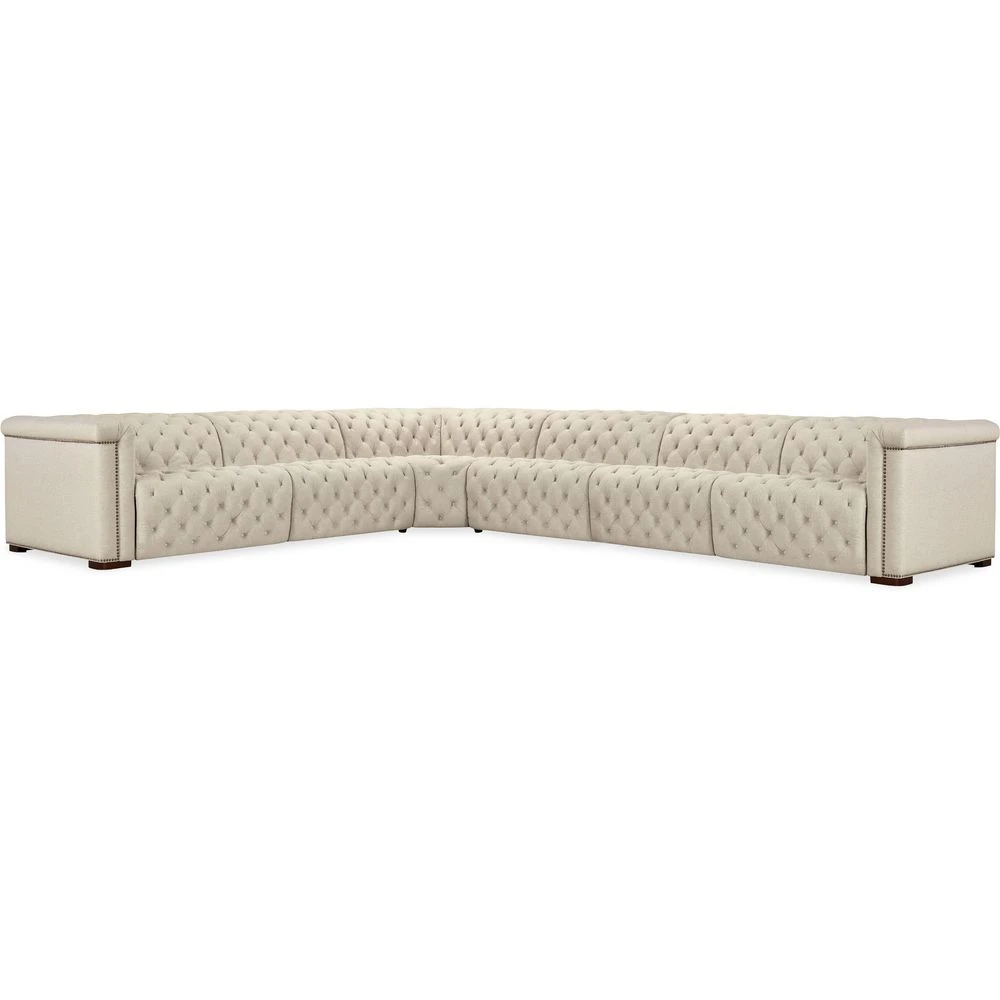 Savion Deux 6 Seat Sectional With Three Power Recliners And Seven Power Headrests - Beige 3 Savion Deux 6 Seat Sectional With Three Power Recliners And Seven Power Headrests - Beige