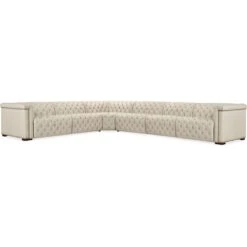 Savion Deux 6 Seat Sectional With Four Power Recliners And Seven Power Headrests - Beige