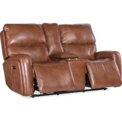 Crosby Zero Gravity Power Console Loveseat With Power Headrest And Lumbar - Brown