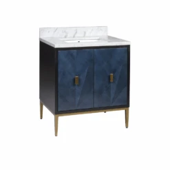 Kallista 30" Blue Vanity With Rectangular Undermount Sink -France and Son Store tdq0gjccnbnpusesmzfu