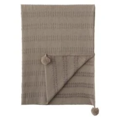 Pleasures Pom Pom Knit Throw In Tan