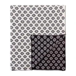 Lynda Criss-cross Knit Throw In Black