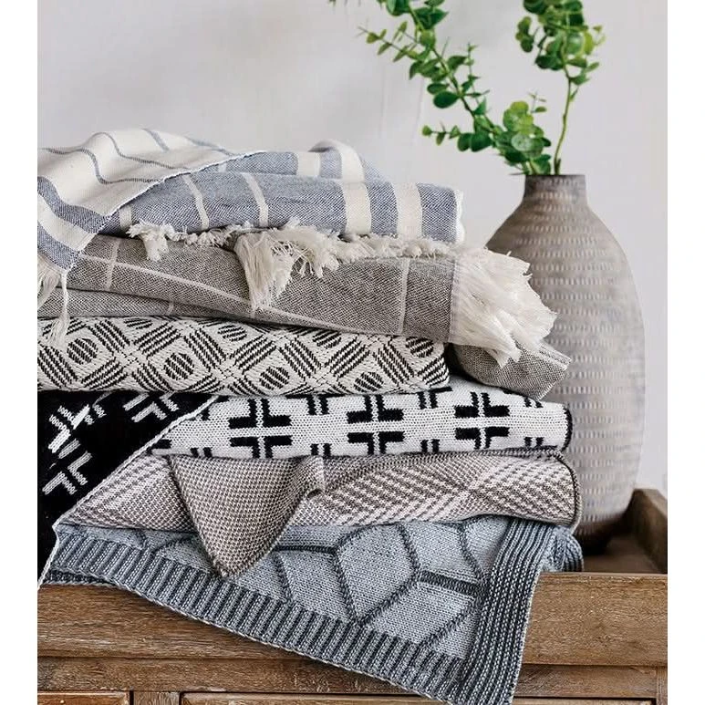 Lynda Criss-cross Knit Throw In Black 5 Lynda Criss-cross Knit Throw In Black - Image 3