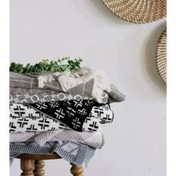 Lynda Criss-cross Knit Throw In Black 10 Lynda Criss-cross Knit Throw In Black -France and Son Store tf tho 22 3b