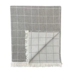 Sandy Windowpane Throw In Gray