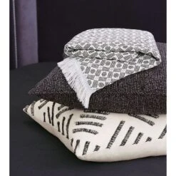 Camille Modern Birds Eye Throw In Black -France and Son Store tf tho 26 5b
